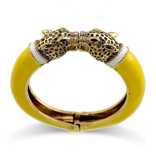 Bracelet à double tête de leopards