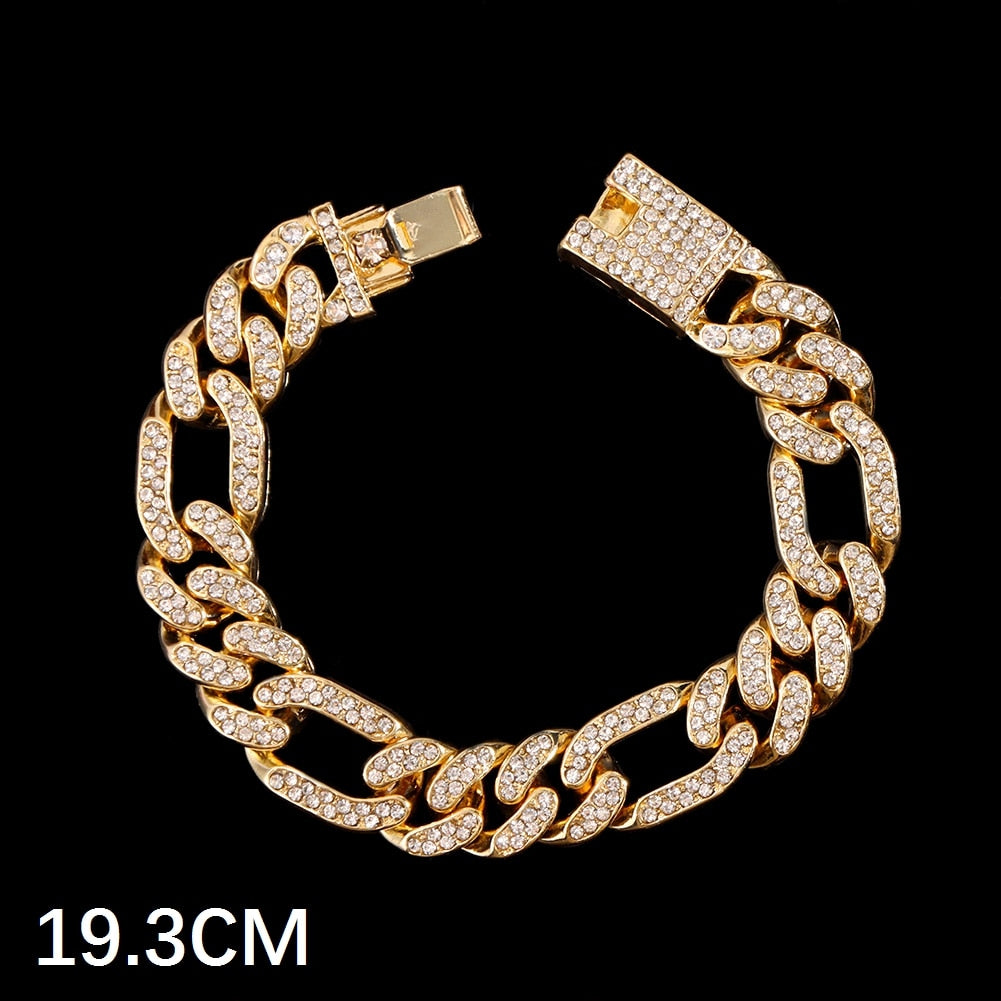 Bracelet en chaîne orné de strass